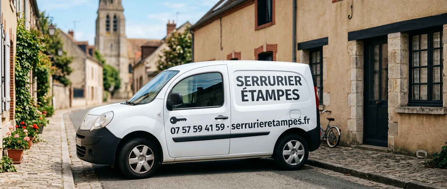 Véhicule Serrurier Étampes avec coordonnées